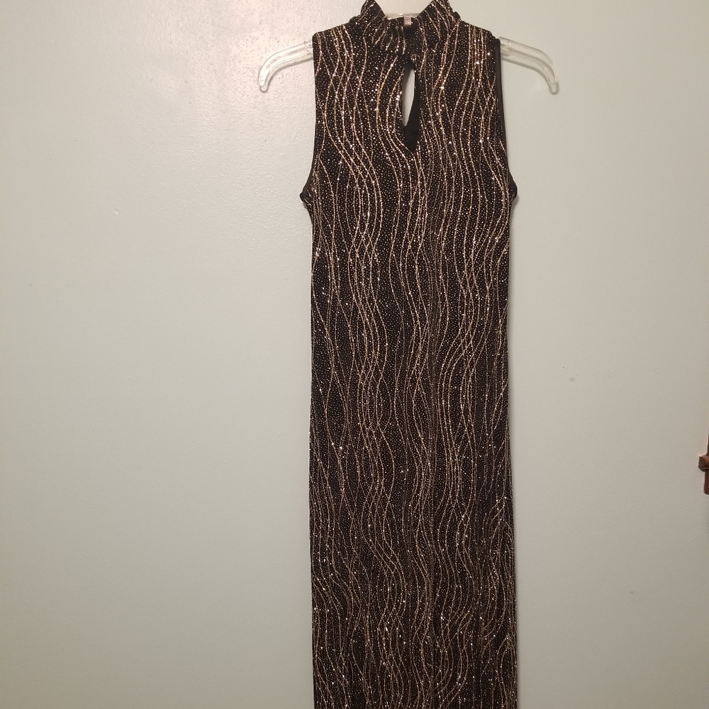 Ronni Nicole black and gold dress